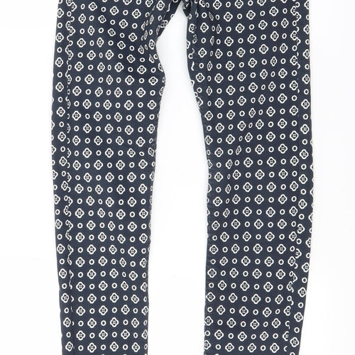 H&M Womens Blue Geometric Denim Skinny Jeans Size 4 L28 in