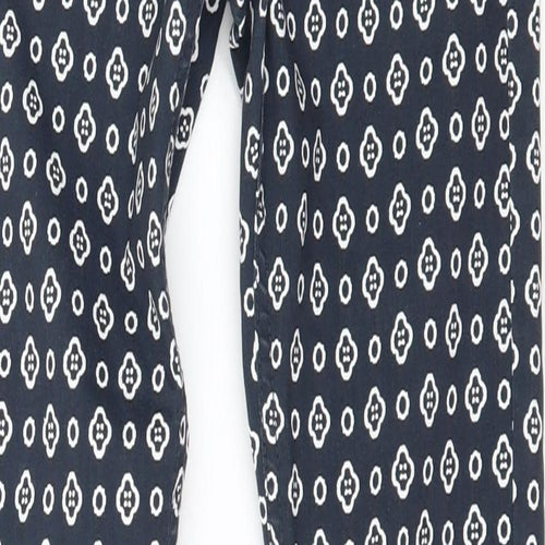 H&M Womens Blue Geometric Denim Skinny Jeans Size 4 L28 in