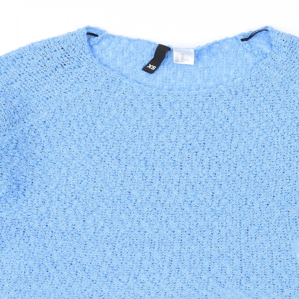 H&M Womens Blue  Knit Pullover Jumper Size XS