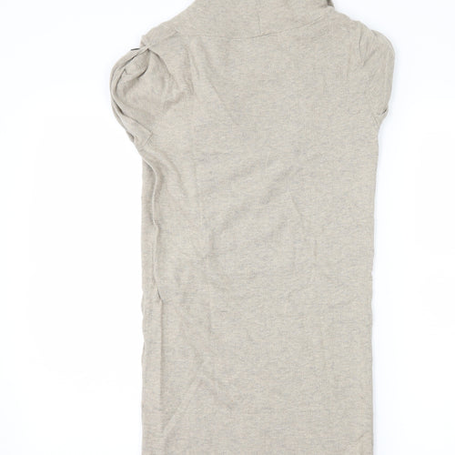Topshop Womens Beige  Knit Pullover Jumper Size 6  - Button Detail