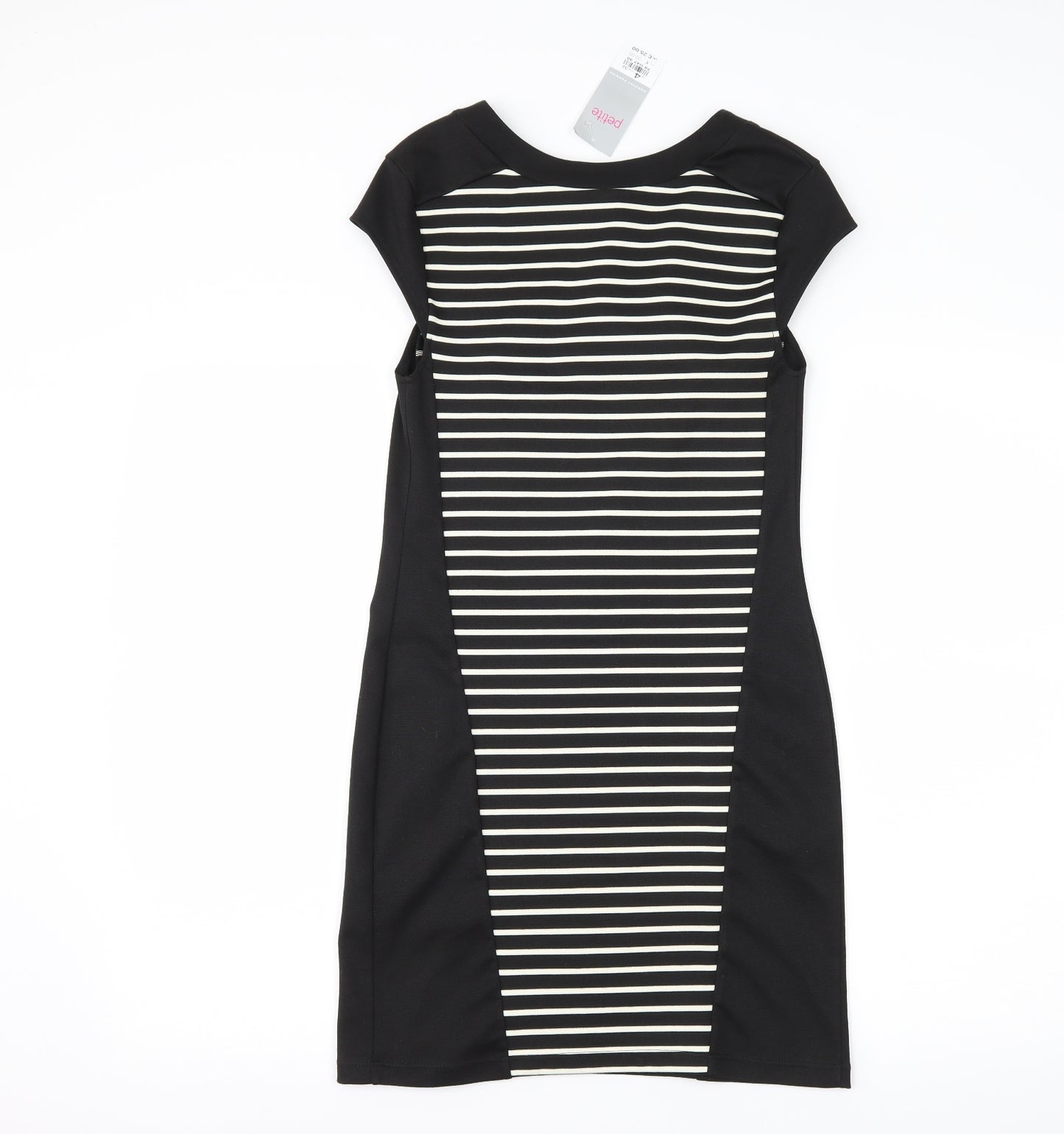 Dorothy Perkins Womens Black Striped Jersey Sheath  Size 4