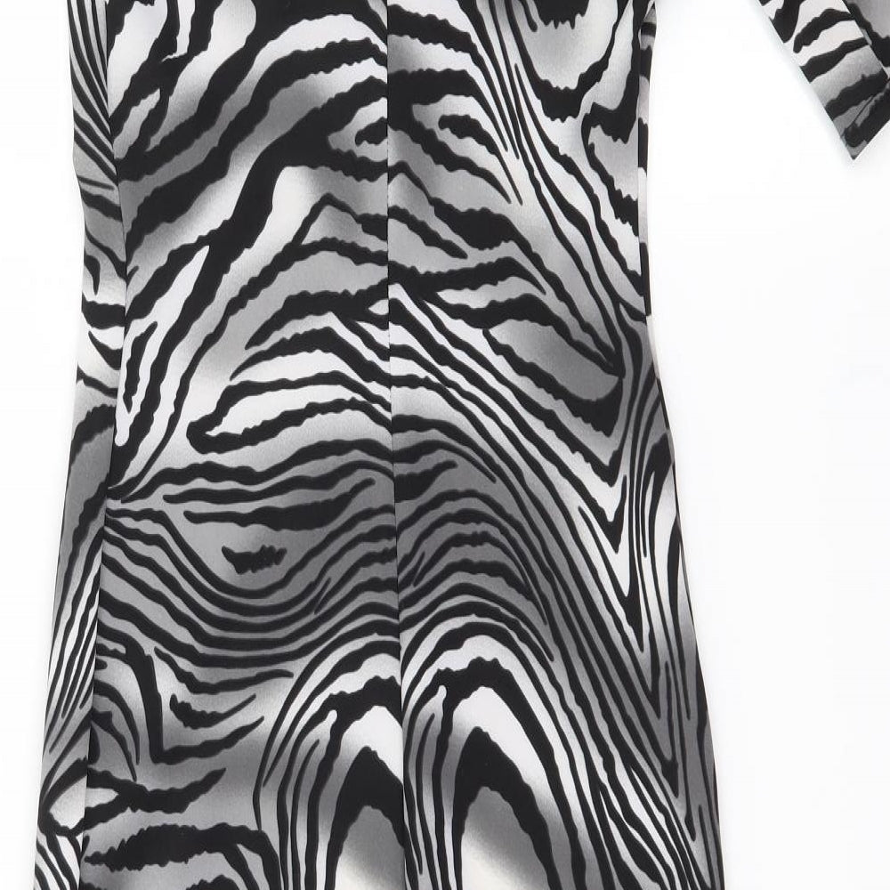 Dorothy Perkins Womens Grey Striped  A-Line  Size 6