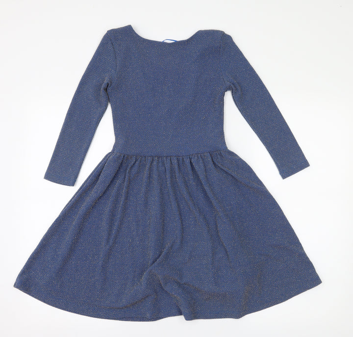 Topshop Womens Blue Skater Dress Size 8 - Low Back