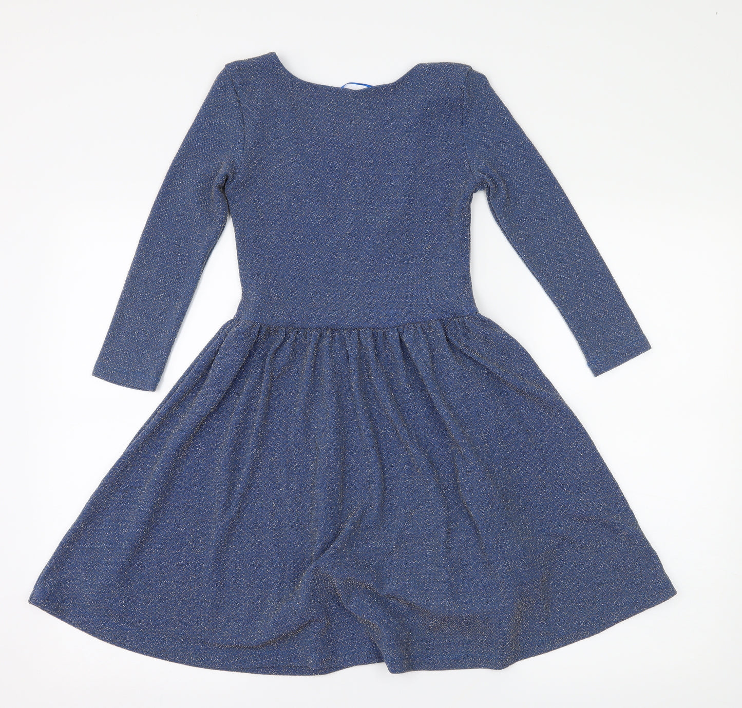 Topshop Womens Blue   Skater Dress  Size 8  - Low Back