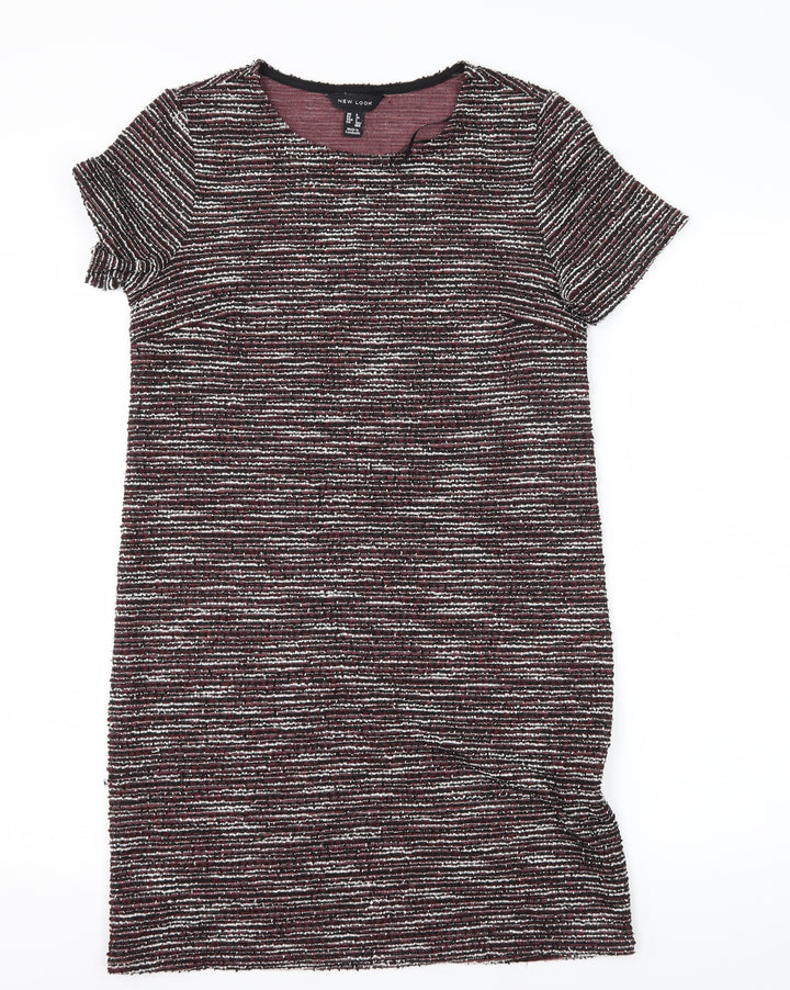 New Look Womens Multicoloured Striped Knit T-Shirt Dress Size 6