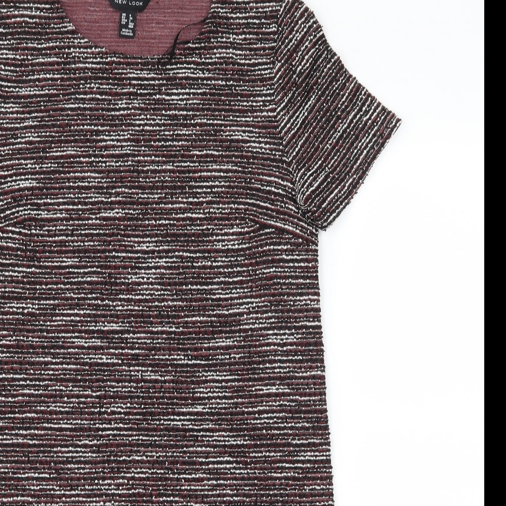 New Look Womens Multicoloured Striped Knit T-Shirt Dress  Size 6