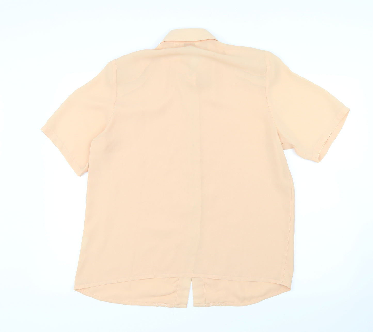 Kg Classics Womens Orange  Mesh Basic Blouse Size 14
