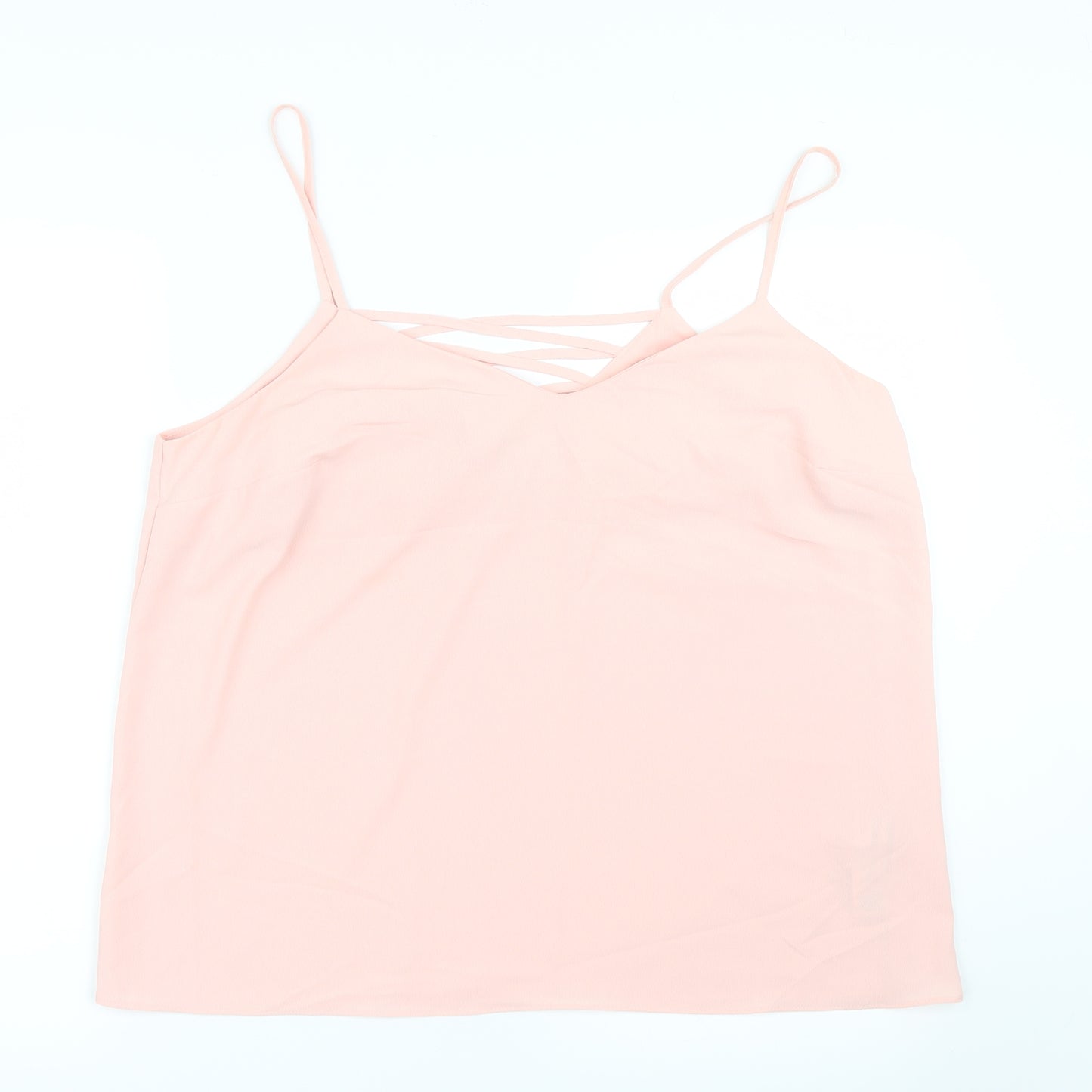 New Look Womens Pink  Mesh Basic Blouse Size 16