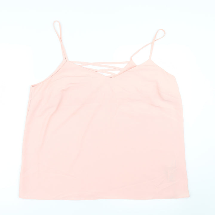 New Look Womens Pink  Mesh Basic Blouse Size 16
