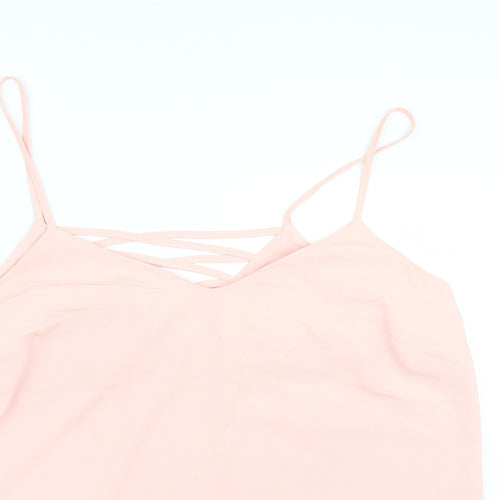New Look Womens Pink  Mesh Basic Blouse Size 16