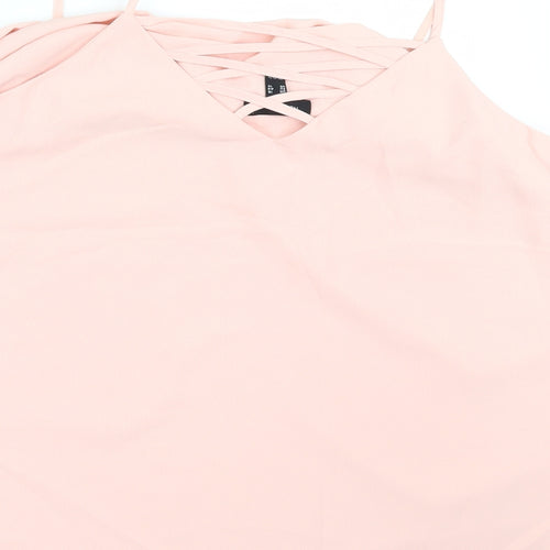 New Look Womens Pink  Mesh Basic Blouse Size 16