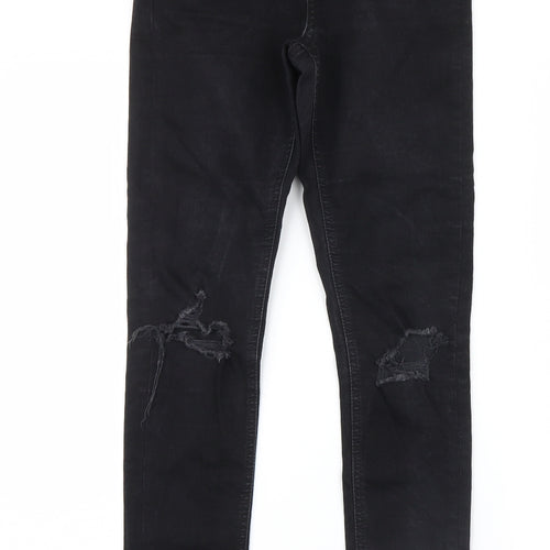Miss Selfridge Womens Black  Denim Straight Jeans Size 8 L27 in