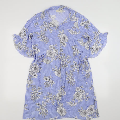 Papaya Womens Blue Floral  Fit & Flare  Size 14