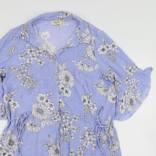 Papaya Womens Blue Floral  Fit & Flare  Size 14