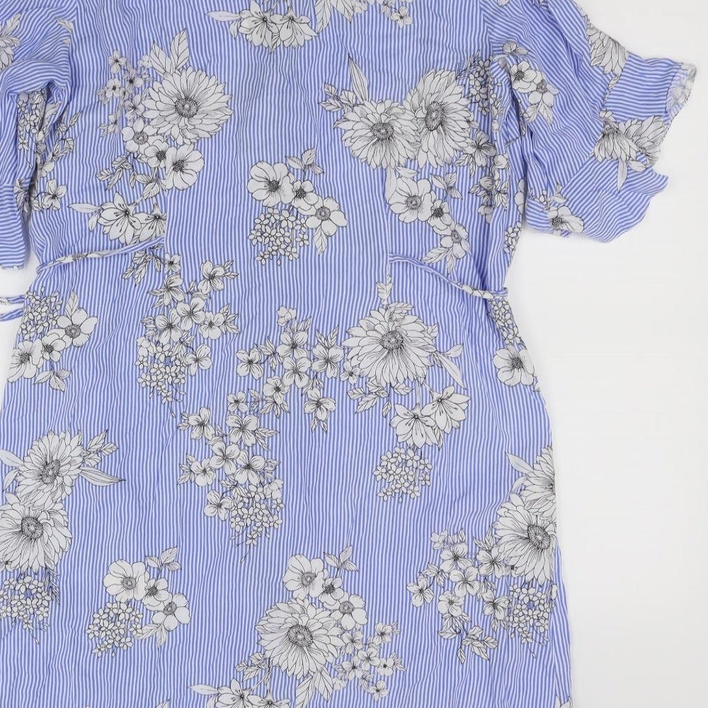 Papaya Womens Blue Floral  Fit & Flare  Size 14