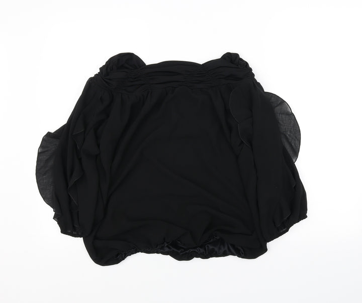 Annabelle Womens Black Basic Blouse Size 10