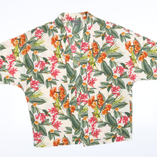 Primark Womens White Floral  Cardigan Jumper Size 14