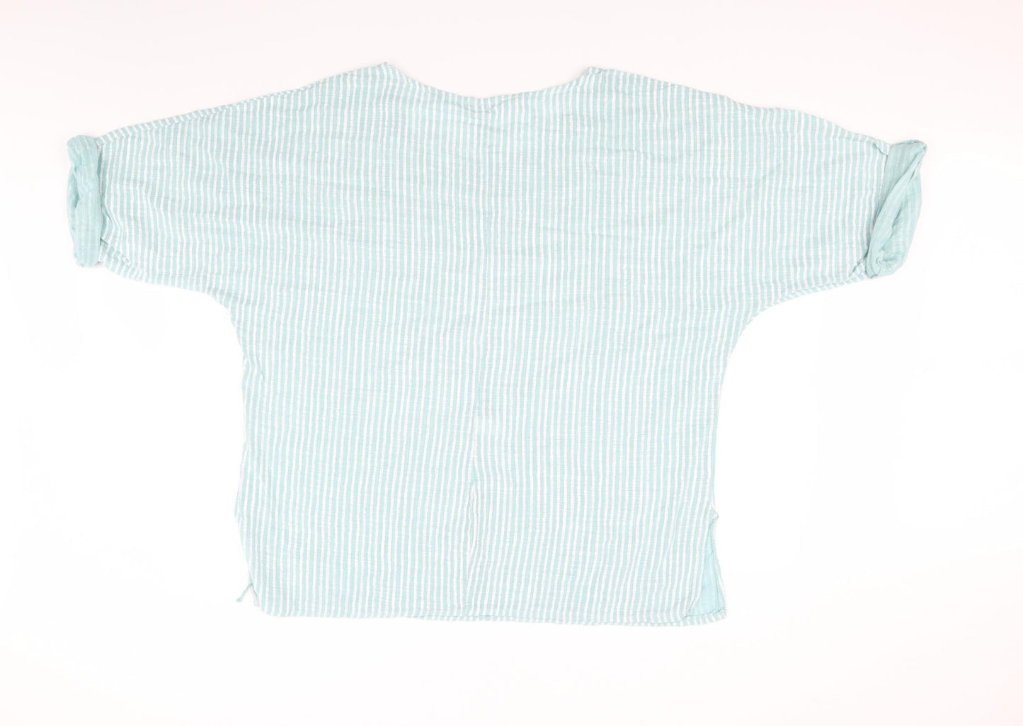 LV Clothing Womens Green Striped  Basic T-Shirt Size 40