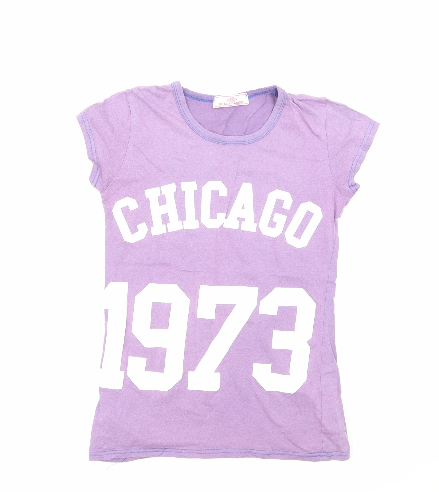 Beauty Angel Womens Purple  Jersey Basic T-Shirt Size S