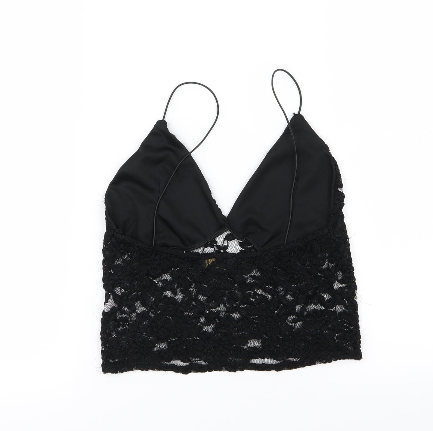 Ayanapa Womens Black Floral  Cropped Blouse Size 12
