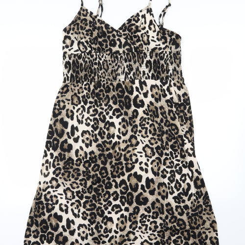 CMD Womens Brown Animal Print  A-Line  Size XL