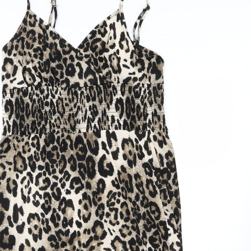 CMD Womens Brown Animal Print  A-Line  Size XL
