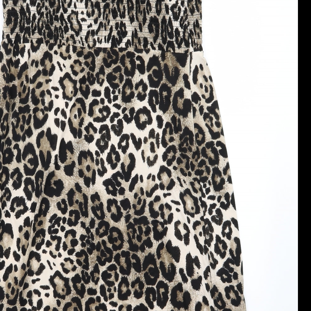 CMD Womens Brown Animal Print  A-Line  Size XL