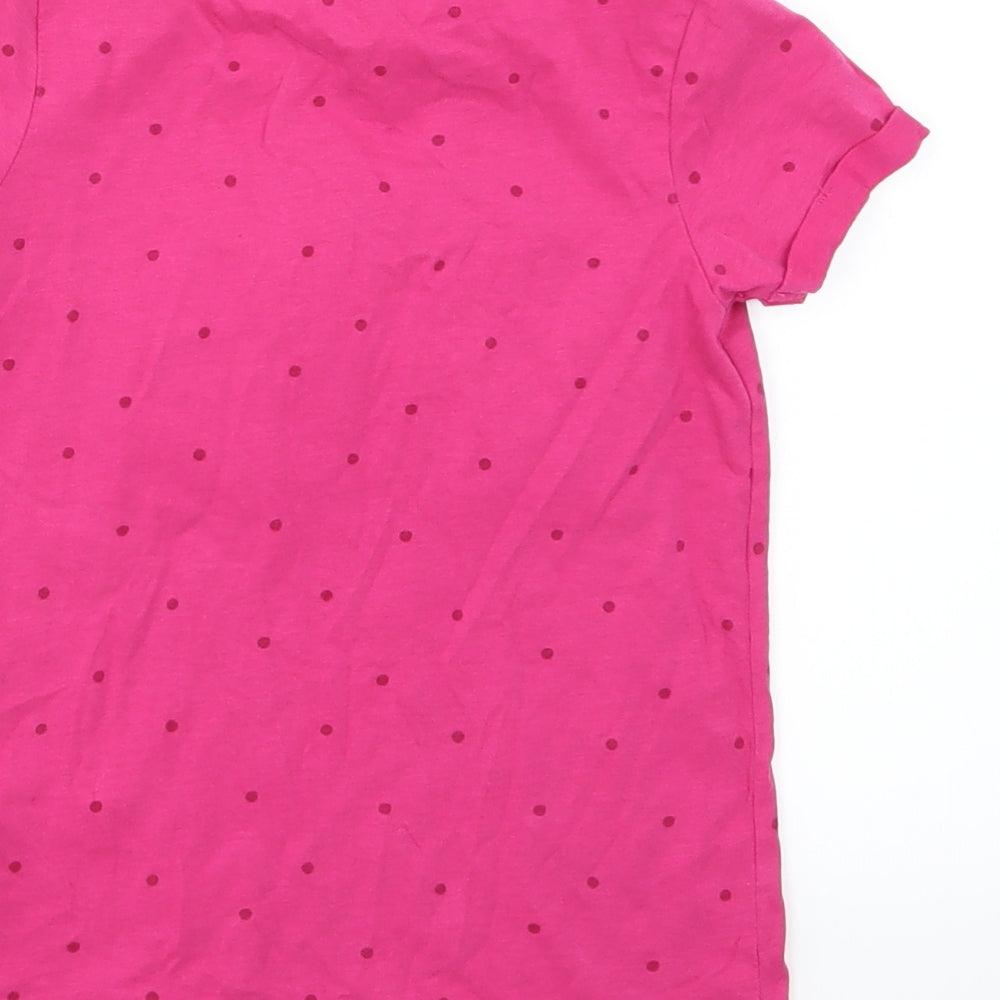NEXT Girls Pink Polka Dot Jersey Basic T-Shirt Size 6 Years  - Rainbow