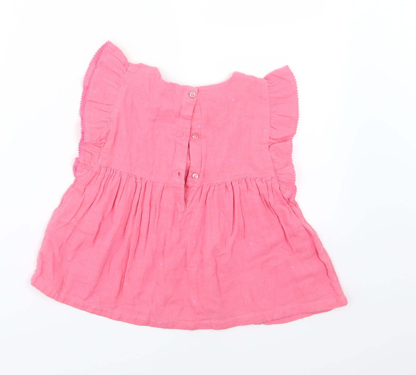 George Girls Pink Polka Dot Woven Basic T-Shirt Size 5-6 Years