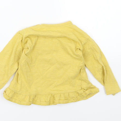George Girls Yellow  Jersey Basic T-Shirt Size 9-12 Months  - Dinosaur