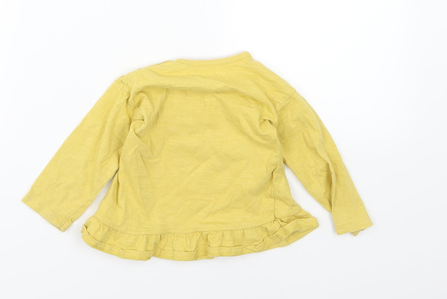 George Girls Yellow  Jersey Basic T-Shirt Size 9-12 Months  - Dinosaur