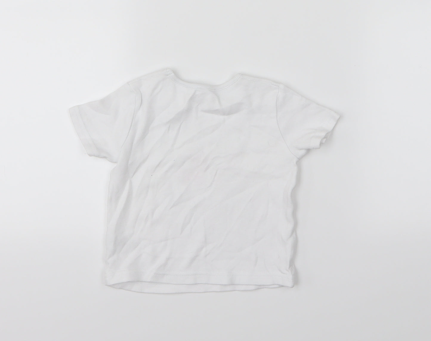 George Girls White  Jersey Basic T-Shirt Size 9-12 Months  - unicorn