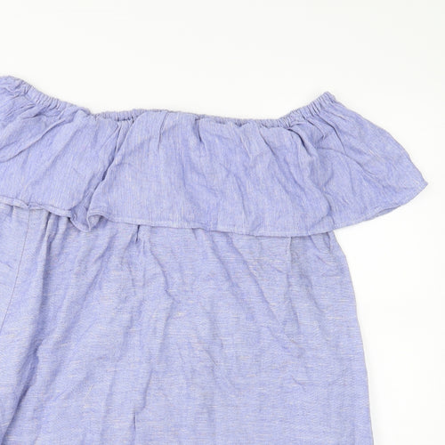 Zara Womens Blue  Woven T-Shirt Dress  Size S