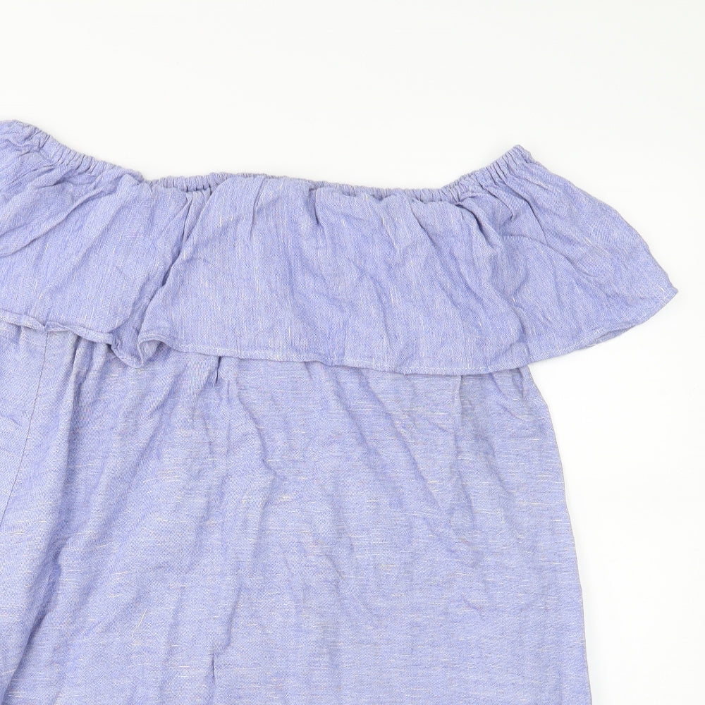Zara Womens Blue  Woven T-Shirt Dress  Size S