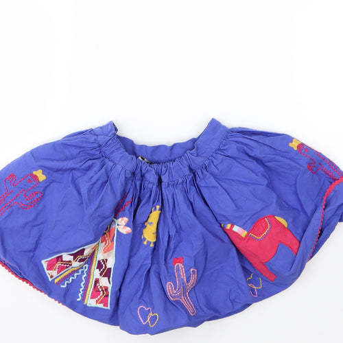 Marks and Spencer Girls Blue  Woven A-Line Skirt Size 3-4 Years - Cowgirl