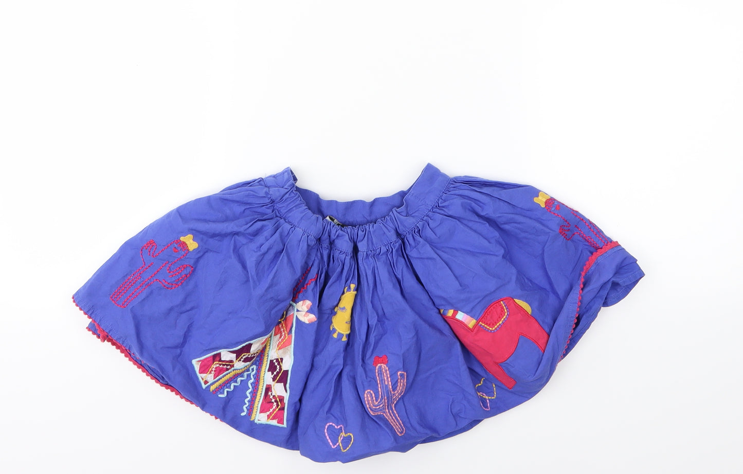 Marks and Spencer Girls Blue  Woven A-Line Skirt Size 3-4 Years - Cowgirl