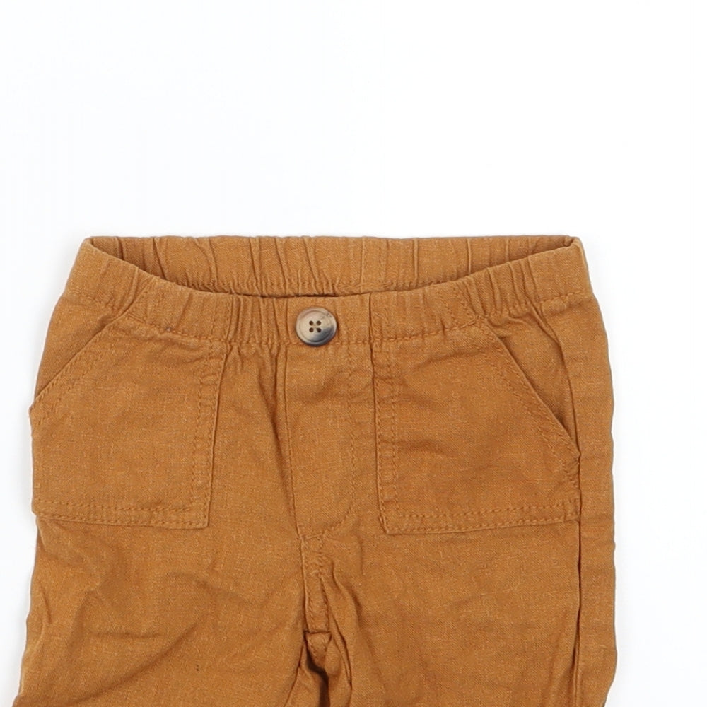 Old Navy Boys Brown  Woven Cropped Trousers Size 6-9 Months