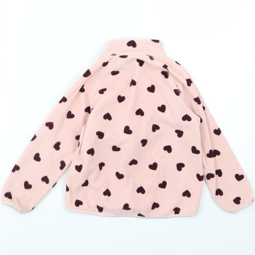 H&M Girls Pink  Fleece Jacket  Size 2-3 Years  - Heart print