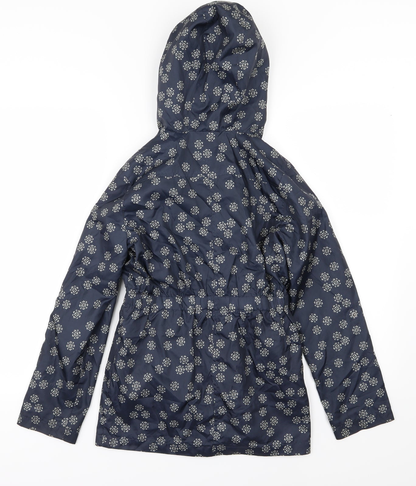 F&F Girls Blue Floral  Parka Jacket Size 11-12 Years
