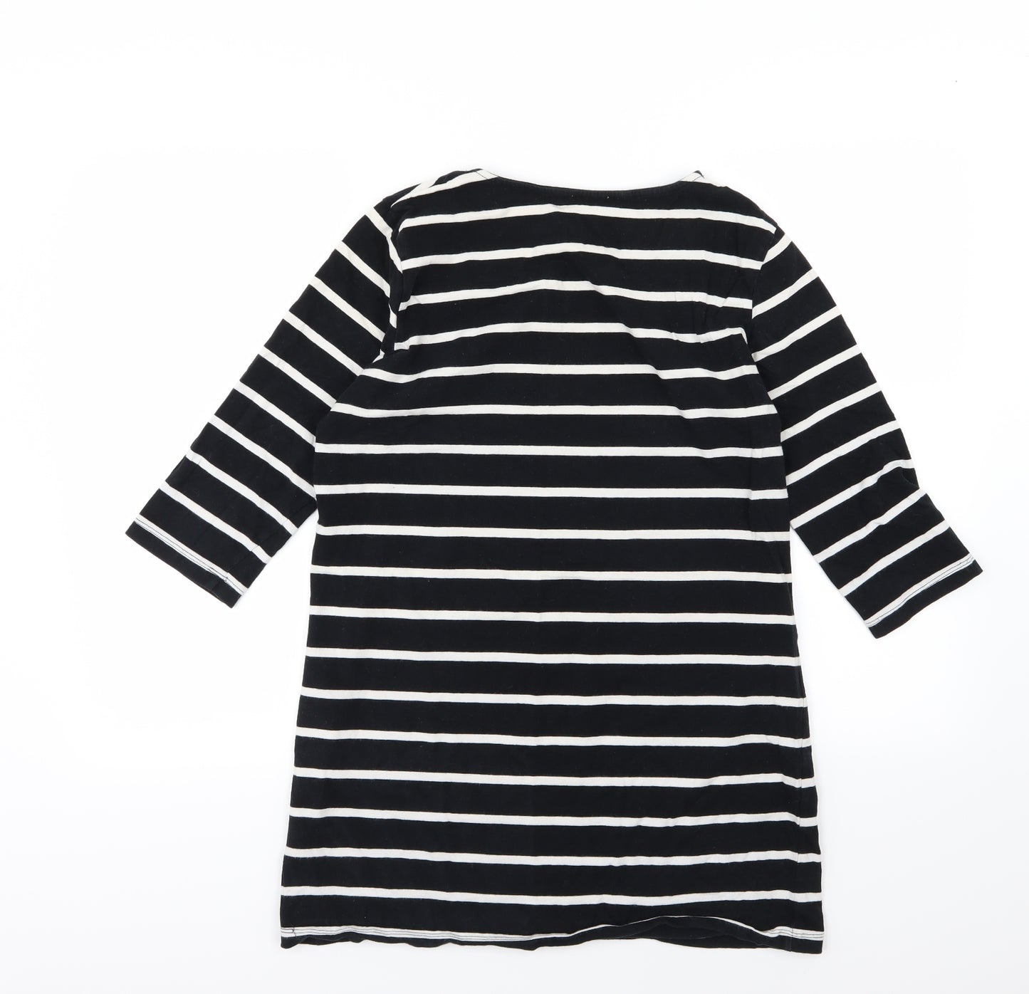Papaya Womens Black Striped Jersey Basic T-Shirt Size 18
