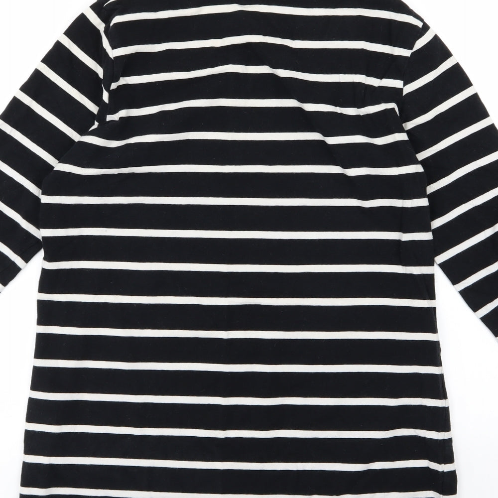 Papaya Womens Black Striped Jersey Basic T-Shirt Size 18