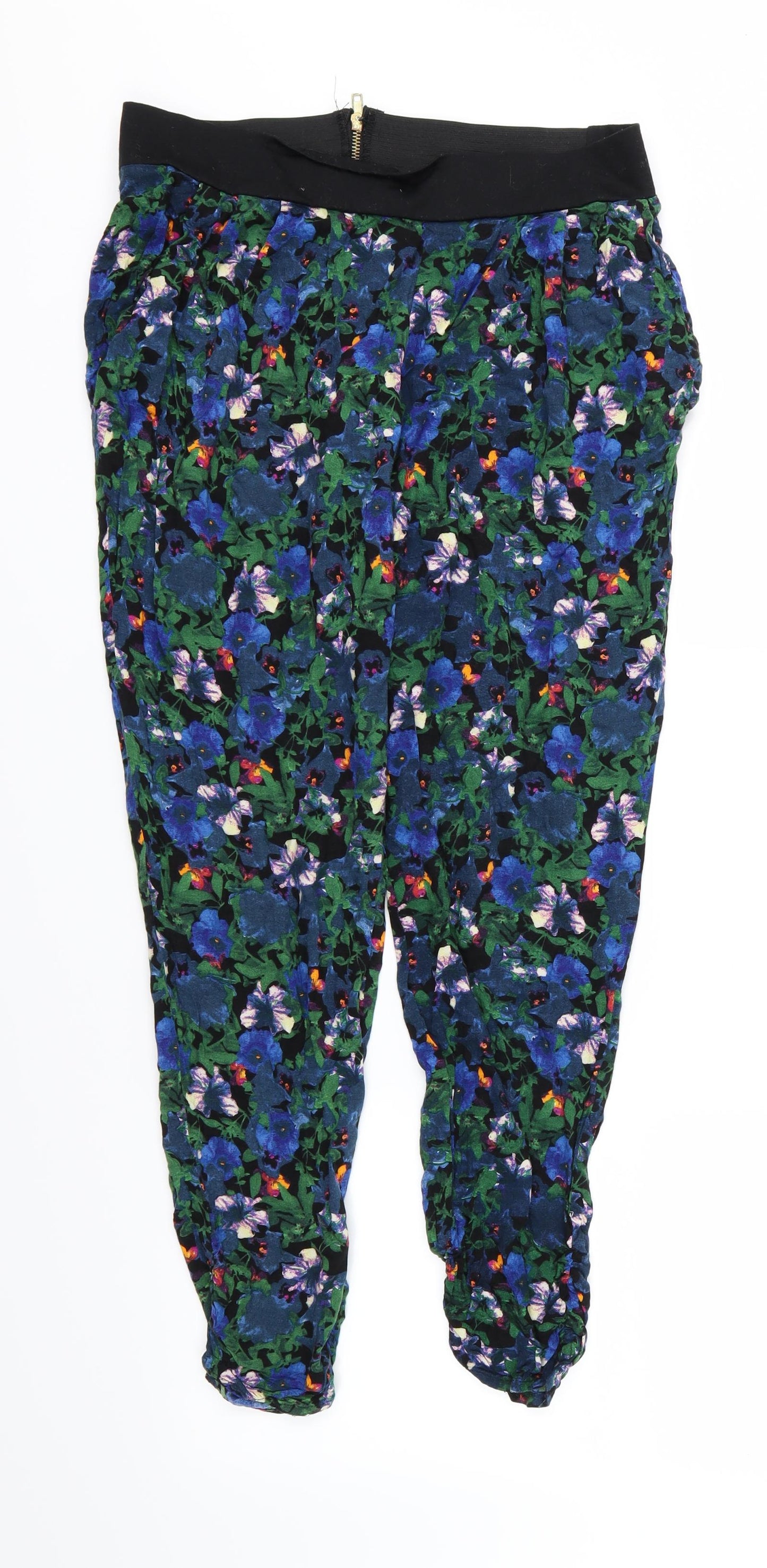 Internacionale Womens Multicoloured Geometric Jersey Harem Trousers Size 12 L25 in