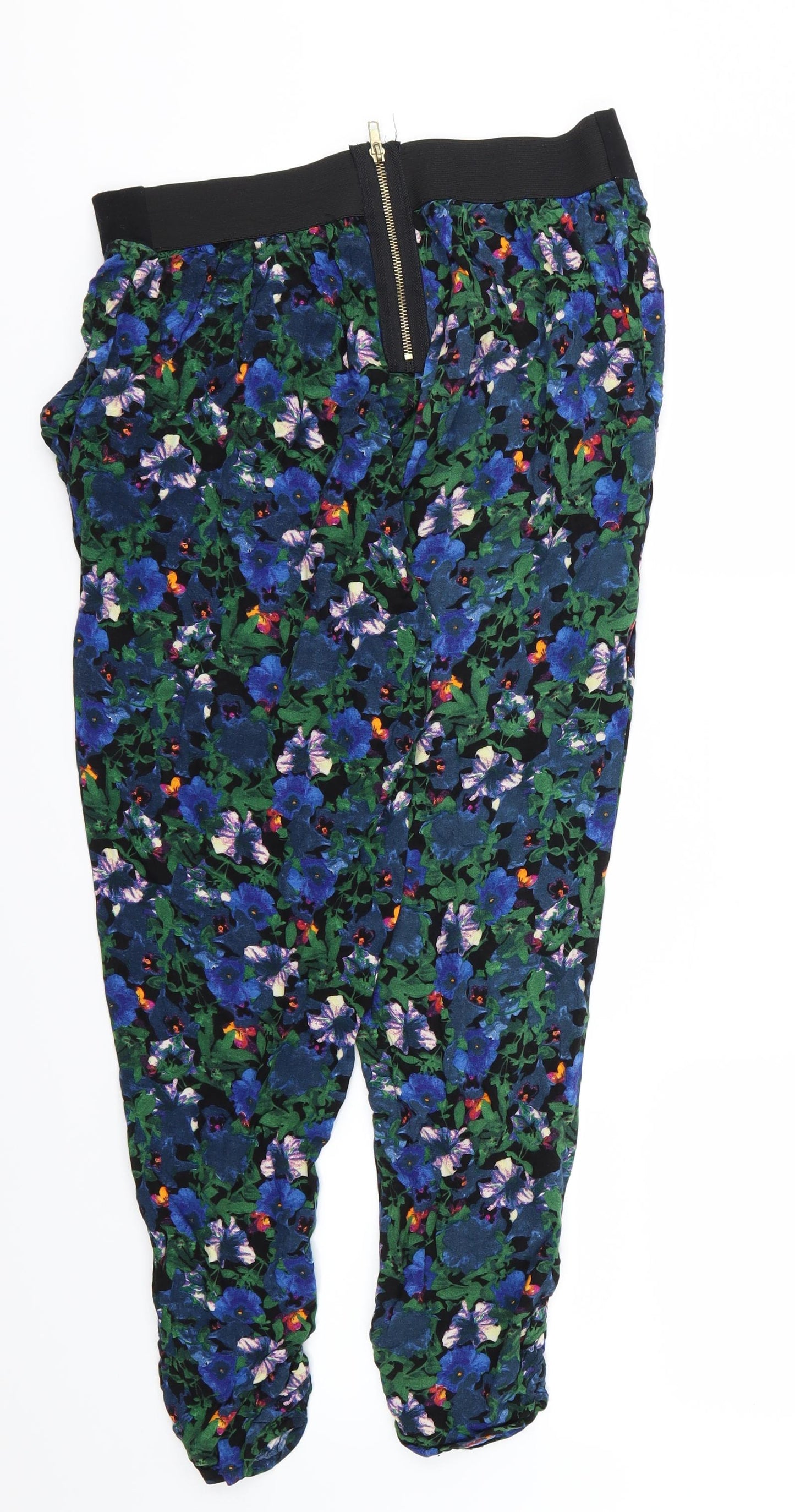 Internacionale Womens Multicoloured Geometric Jersey Harem Trousers Size 12 L25 in
