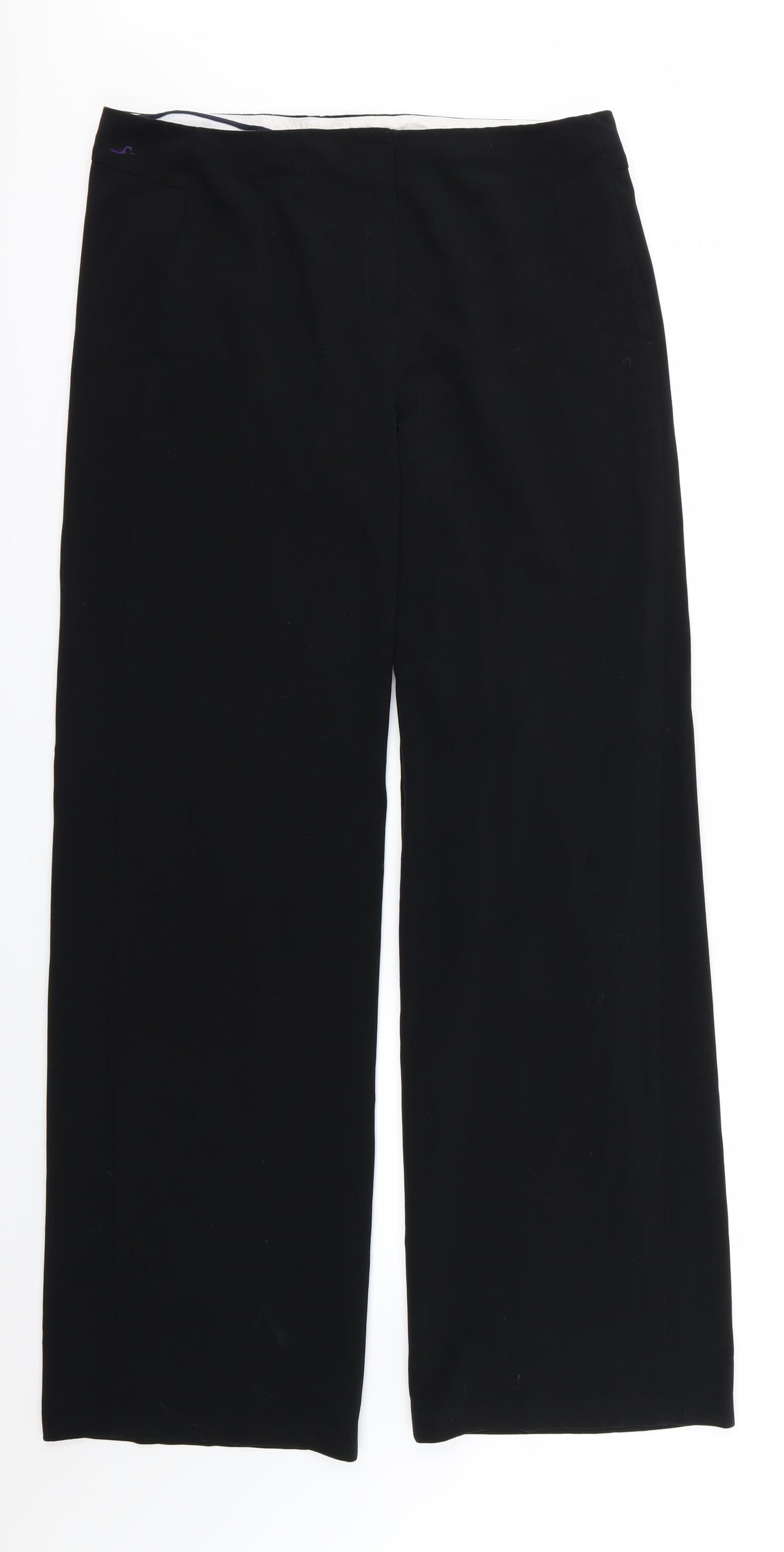 Marks and Spencer Womens Black  Rayon Trousers  Size 14 L33 in - Long leg