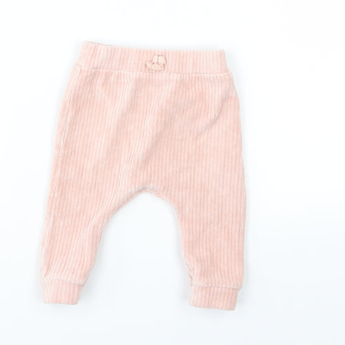 George Girls Pink  Corduroy Jogger Trousers Size 3-6 Months