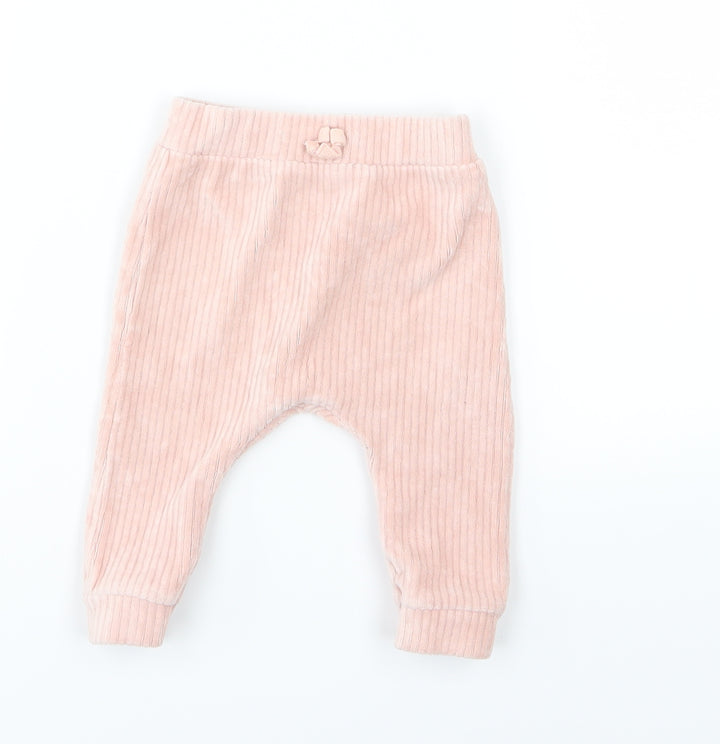 George Girls Pink  Corduroy Jogger Trousers Size 3-6 Months