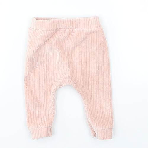 George Girls Pink  Corduroy Jogger Trousers Size 3-6 Months
