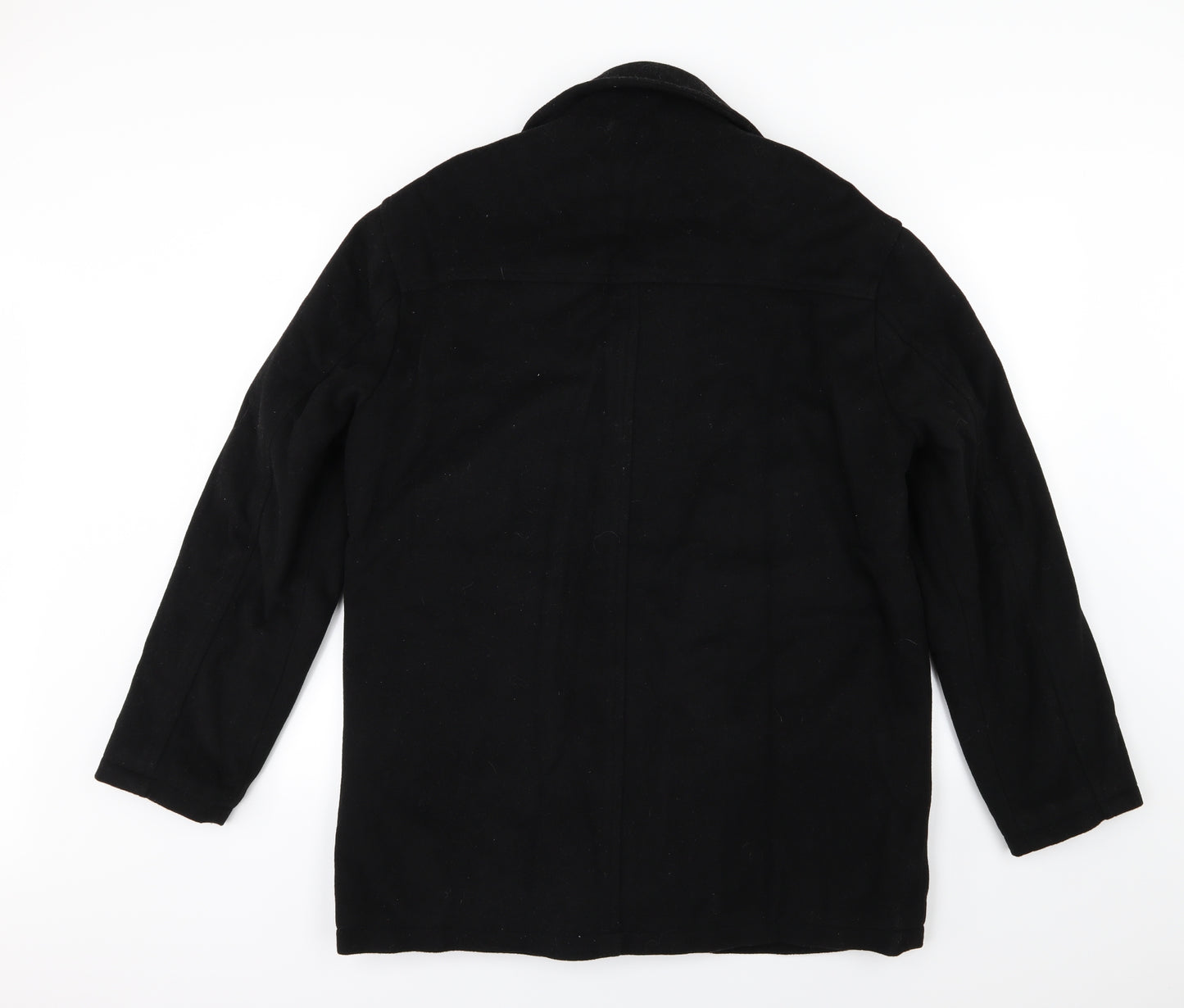 Thomas Nash Mens Black   Overcoat Coat Size L