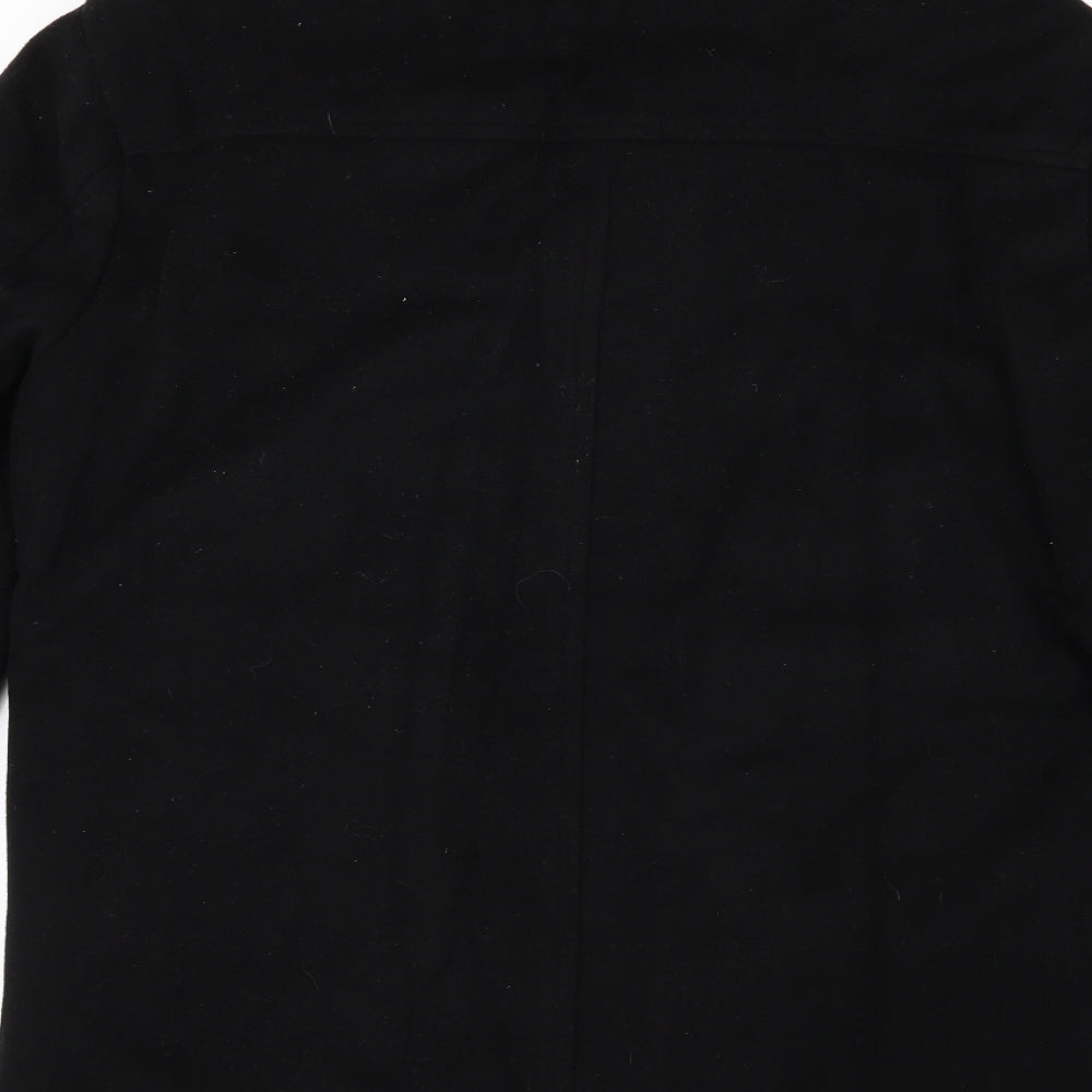 Thomas Nash Mens Black   Overcoat Coat Size L