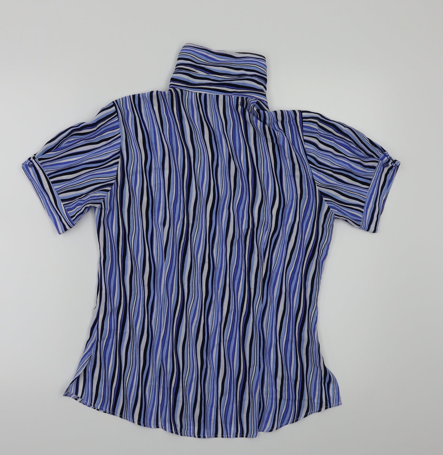corporate collection Womens Blue Striped  Basic Button-Up Size 4